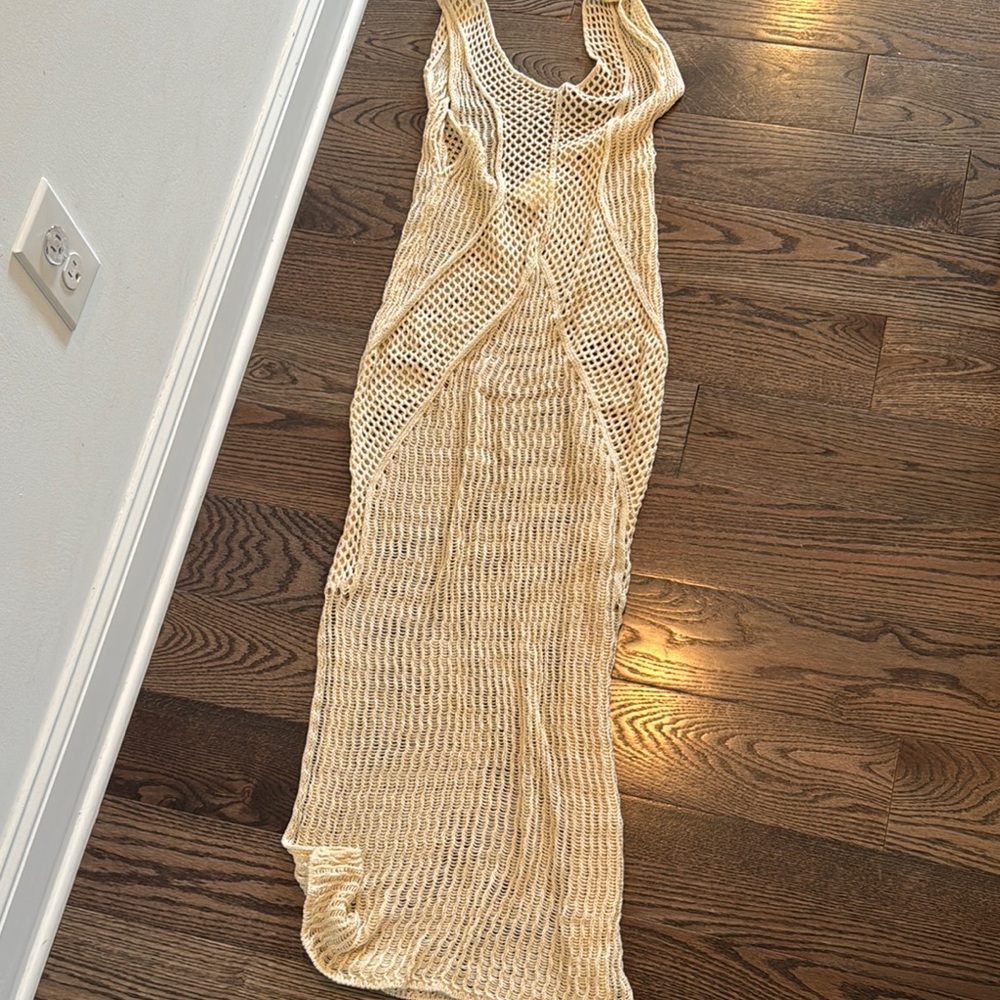 Anthropologie Beige Knit Maxi CoverUp